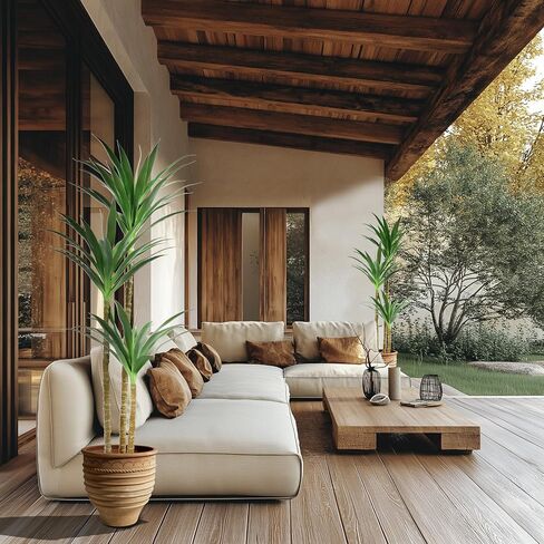 ارتفاع واقعية Dracaena طوله 5 أقدام - لمسة حقيقية ومحمية مصنع يوكا في وعاء - نبات الصغار الاصطناعي مزيف مع زارع أسود داخلي ديكور الفناء في الهواء الطلق in Saudi Arabia