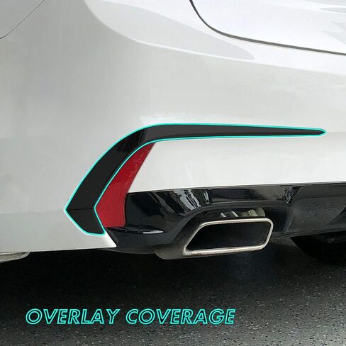 Chrome Delete Blackout Vinyl Overlay for 2018-2020 Acura TLX Rear Bumper Trim (Gloss Black) in Saudi Arabia