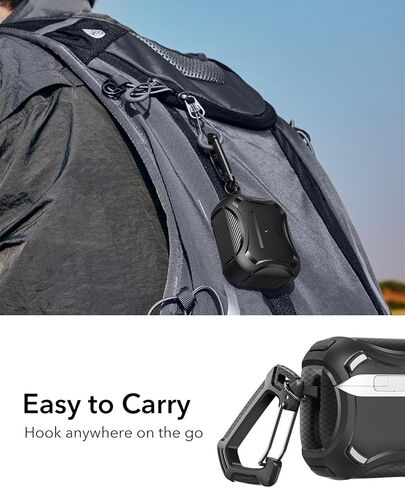 ESR for AirPods Pro 2nd Generation Case (HaloLock), Compatible with Airpods Pro Case 2nd/1st Gen (2023/2022/2019), Compatible with MagSafe, Powerful Drop Protection, Magnetic Lid, Black in Kuwait