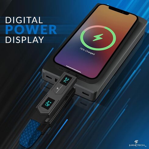 Magnetic 4 in 1 Multi Charging Cable with LED Display, Portable Keychain Charger, Fast as Lightning Charging/Type C/USB A/USB C Ports for iPhone iPad Mac AirPods Samsung Google, (65W) Black in Saudi Arabia