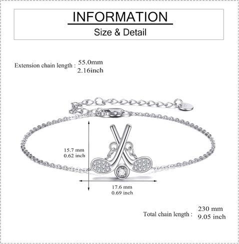 YAFEINI Golf Jewelry Gifts Sterling Silver Golf Club and Ball Bracelet Golf Jewelry for Women in Saudi Arabia