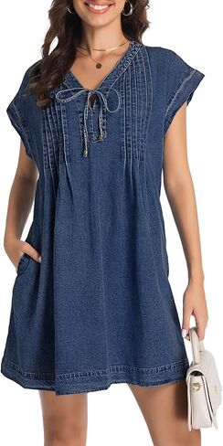 Womens Denim Romper 2025 Jean Dress v Shorts Shorts Tie Band Front Fruck Comple in Kuwait