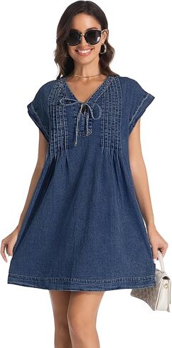 Womens Denim Romper 2025 Jean Dress v Shorts Shorts Tie Band Front Fruck Comple in Kuwait