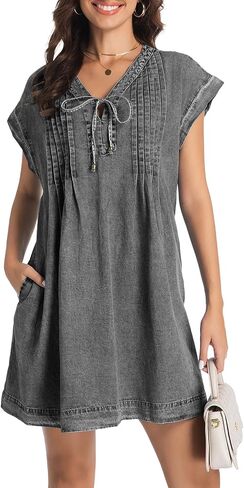 Womens Denim Romper 2025 Jean Dress v Shorts Shorts Tie Band Front Fruck Comple in Kuwait