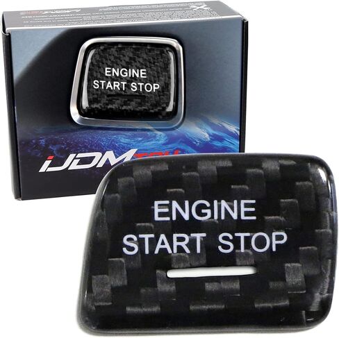 iJDMTOY Gloss Black Real Carbon Fiber Keyless Engine Start/Stop Push Start Button Cover Compatible with 2016-up Chevrolet Camaro in Kuwait