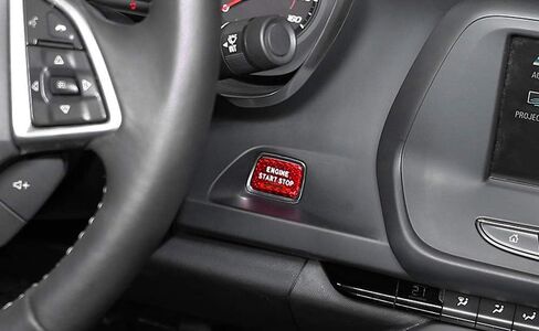 iJDMTOY Gloss Black Real Carbon Fiber Keyless Engine Start/Stop Push Start Button Cover Compatible with 2016-up Chevrolet Camaro in Kuwait