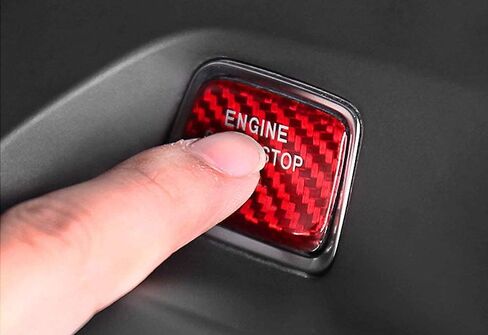 iJDMTOY Gloss Black Real Carbon Fiber Keyless Engine Start/Stop Push Start Button Cover Compatible with 2016-up Chevrolet Camaro in Kuwait