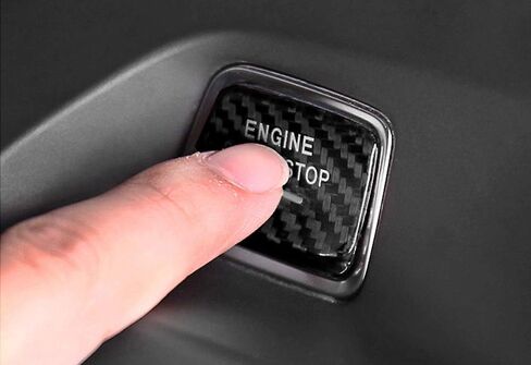iJDMTOY Gloss Black Real Carbon Fiber Keyless Engine Start/Stop Push Start Button Cover Compatible with 2016-up Chevrolet Camaro in Kuwait