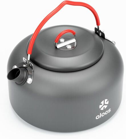 alocs 1L Camping Celling Teapot ، وعاء شاي القهوة المحمولة للتخييم للموقد ، وعلاج الشاي في الهواء الطلق ، والمشي لمسافات طويلة ، والتخييم ، والنزهة والسفر in Kuwait