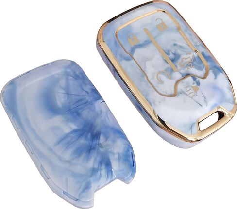 For GMC Key Fob Cover Car Key Shell with Fashion Keychain Fit For GMC Acadia Terrain Yukon Chevy Suburban Tahoe Smart Key (5-Button Pink) in Kuwait