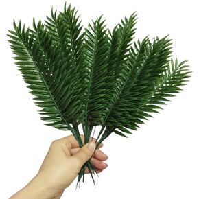 24 Pieces Mini Leaves Decor Tropical Leaves,11 Inch Small Artificial Palm Leaves,Fake Leaves for Jungle Party Decorations Tropical Cake Decorations in Saudi Arabia