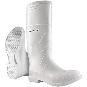 يوفر Dunlop White PVC Plain Toe Protectin بنسبة 100 ٪ مع نعل سلامة مقاومة للانزلاق من أجل الجر المتفوق على الأسطح الزلقة. in Kuwait
