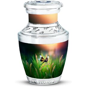 Dragonfly Memorial Ashes for Adult - Urn for Cremation Ashes - 10 Inch - Large with Velvet Bag - Funeral Decorative Urns - Cremation Urns for Burial - Burial Urn for Adult Human Mom & Dad in Kuwait