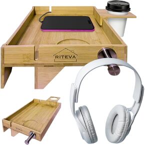 Bamboo Bedside Shelf, College Dorm Room Essentials, Bunk Bed Nighstand, Bamboo Furniture, Floating Nighstand, Wood Furniture, Minimalist Room Decor, Headphones Hook, Sturdy Floating Nighstand. in Saudi Arabia