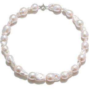 BriLove Baroque Freshwater Cultured Pearl Necklace for Women, Gorgeous Elegant Real Pearls Choker Strand Necklaces for Wedding Outfit Party Prom Gift in Kuwait
