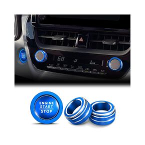 for 2019-2025 Toyota Corolla Fuel & Corolla Cross Fuel Accessories - Air Conditioning, Push Start Button Cover/Ring, Aluminum Alloy Decorative 4pcs/Set (Fuel, Pink) in Kuwait