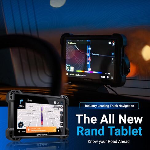 Rand McNally TND 1050 ملاح شاحنة GPS مقاس 10 بوصة، شاشة سهلة القراءة، توجيه شاحنة مخصص، ملاحة Rand، وواقي قابل للإزالة، أسود in Kuwait