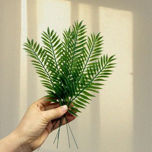24 Pieces Mini Leaves Decor Tropical Leaves,11 Inch Small Artificial Palm Leaves,Fake Leaves for Jungle Party Decorations Tropical Cake Decorations in Saudi Arabia