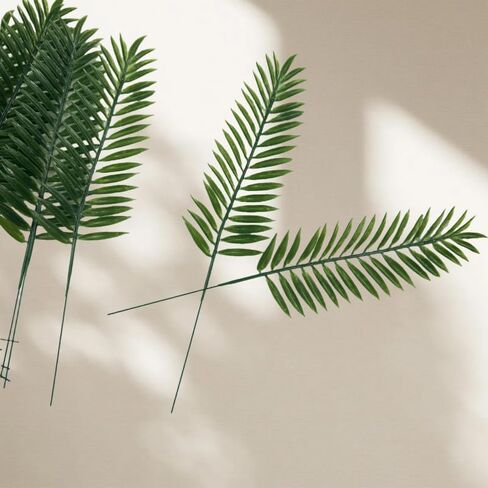 24 Pieces Mini Leaves Decor Tropical Leaves,11 Inch Small Artificial Palm Leaves,Fake Leaves for Jungle Party Decorations Tropical Cake Decorations in Saudi Arabia