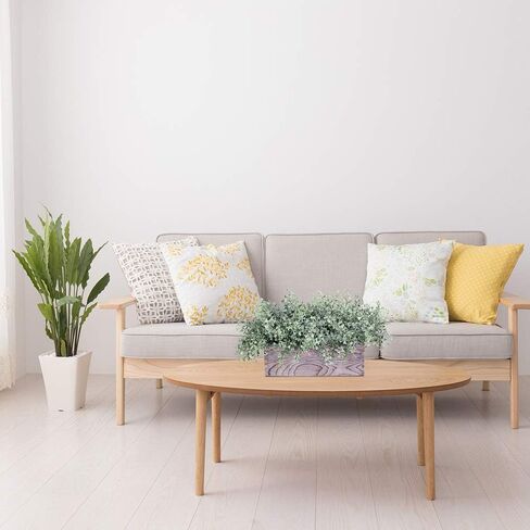 Artificial Flocked Eucalyptus Greenery in Rustic Rectangular Wood Planter Box Greenery Arrangement Potted Plant in Dusty Green for Wedding Centerpiece Office Room Table Windowsill Décor in Saudi Arabia