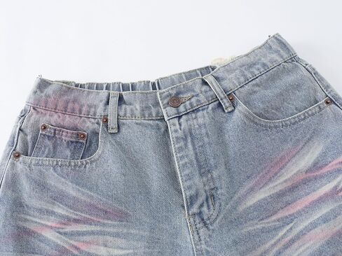 Y2k Ripped Jean Shorts Paint Acid Wash Distressed Denim Jorts Hip Hop Grunge Capri Pants Streetwear Men Unisex in Saudi Arabia