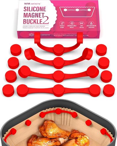 Air Fryer Magnets for Parchment Paper, Air Fryer Accessories | Upgrade Stronger Magnets, 12 Pack Silicone Magnet for Holding Parchment Paper in Saudi Arabia