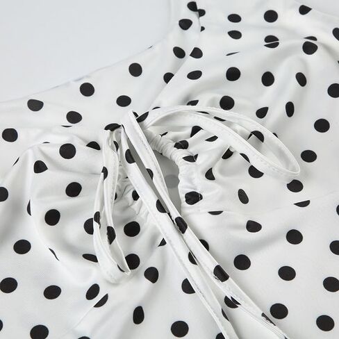 Polka Dot Mini Dress for Women Sleeveless Tank Halter Dress Vintage Downtown Girl Clothes Party Going Out in Saudi Arabia