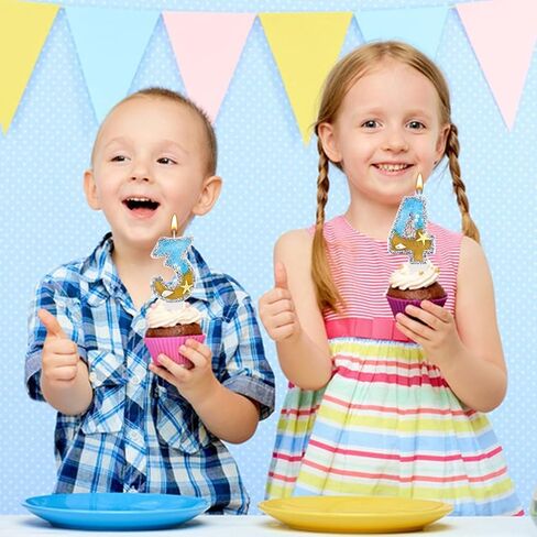 Blue Number 4 Birthday Candle Beach Starfish Number 4 Cake Candle Glitter Sequins Birthday Number Cake Topper Candle Blue Mermaid Summer Ocean Themed Birthday Wedding Decorations in Saudi Arabia