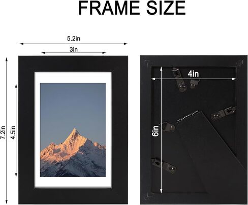 مجموعة إطار صورة 5 × 7 من 4 ، زجاج حقيقي عالي الدقة ، صور عرض 4x6 مع حصيرة أو 5x7 بدون حصيرة ، معرض معلق أو إطارات صور على الطاولة ، الأزرق in Saudi Arabia