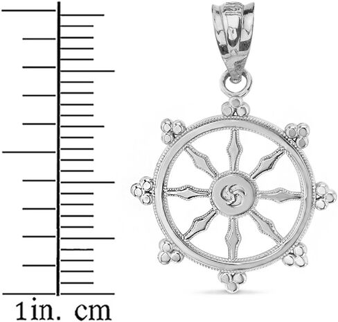 Claddagh Gold Sterling Silver Dharmachakra Wheel of the Dharma Buddhism Symbol. in Saudi Arabia