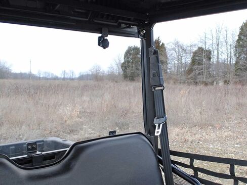 SuperATV Rear Windshield for Polaris Ranger Midsize 500 / 570 / Crew / ETX / EV (See Fitment) | 1/4" Thick Clear Polycarbonate 250x Stronger Than Glass and 25x Stronger Than Acrylic | USA Made in Saudi Arabia