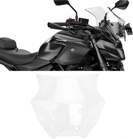 MT07 Motorcycle Windshield Deflector Windscreen Compatible with for MT 07 MT07 MT-07 mt07 2025 Front Wind Shield Screen Visor （Black） in Kuwait