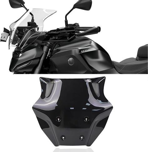 MT07 Motorcycle Windshield Deflector Windscreen Compatible with for MT 07 MT07 MT-07 mt07 2025 Front Wind Shield Screen Visor （Black） in Kuwait