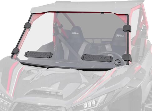 SuperAtv الزجاج الأمامي الكامل ل kawasaki teryx KRX 1000 | مقاومة الخدش | تنفيس | 1/4 "polycarbonate | XR Optic Hard Coating | Made in USA | يتضمن ختم لمبة مثبتة مسبقًا in Saudi Arabia