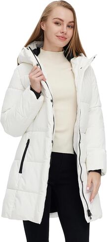 Skieer Women's Winter Coat Warm Padded Long Puffer Jacket Waterproof Hooded Snow Coat in Kuwait