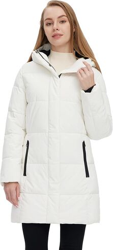 Skieer Women's Winter Coat Warm Padded Long Puffer Jacket Waterproof Hooded Snow Coat in Kuwait