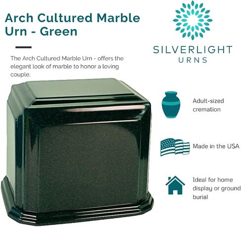 Arch Cultured Marble Urn for Two in Black, Extra Large, Companion, Capacity for up to 490lbs Ashes, Funeral Memorial in Saudi Arabia