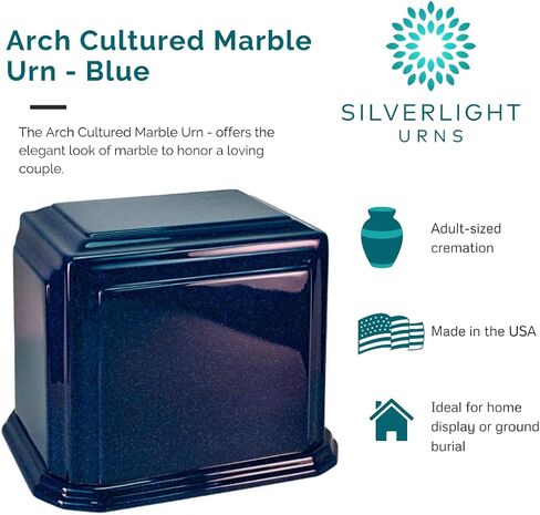 Arch Cultured Marble Urn for Two in Black, Extra Large, Companion, Capacity for up to 490lbs Ashes, Funeral Memorial in Saudi Arabia