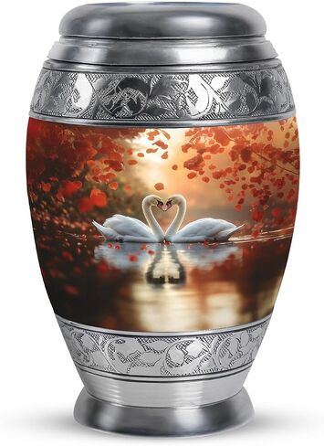 Swan Miniature Urn for Mom - Purple Urns for Cremation Ashes Mother - Heart Small Human Ash Holder - Tiny Burial Keepsake Urns for Human Ashes Husband - Dad Funeral Memorial Container 3 Inch in Saudi Arabia