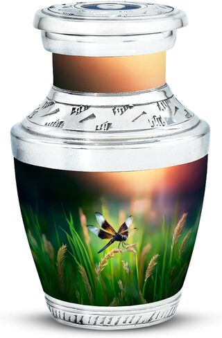 Dragonfly Memorial Ashes for Adult - Urn for Cremation Ashes - 10 Inch - Large with Velvet Bag - Funeral Decorative Urns - Cremation Urns for Burial - Burial Urn for Adult Human Mom & Dad in Kuwait