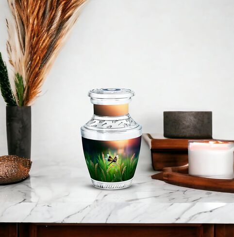 Dragonfly Memorial Ashes for Adult - Urn for Cremation Ashes - 10 Inch - Large with Velvet Bag - Funeral Decorative Urns - Cremation Urns for Burial - Burial Urn for Adult Human Mom & Dad in Kuwait