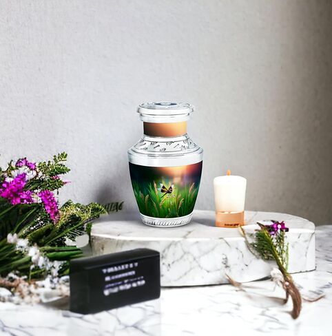 Dragonfly Memorial Ashes for Adult - Urn for Cremation Ashes - 10 Inch - Large with Velvet Bag - Funeral Decorative Urns - Cremation Urns for Burial - Burial Urn for Adult Human Mom & Dad in Kuwait