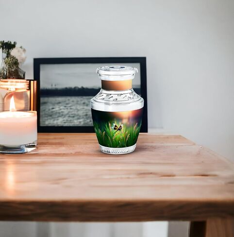 Dragonfly Memorial Ashes for Adult - Urn for Cremation Ashes - 10 Inch - Large with Velvet Bag - Funeral Decorative Urns - Cremation Urns for Burial - Burial Urn for Adult Human Mom & Dad in Kuwait