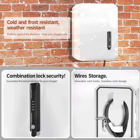 Wall-Mounted 1.2mm Cold Rolled Steel Electric Vehicle Charging Protection Box for Tesla, Waterproof Indoor/Outdoor Enclosure with Lock | Seamless One-Piece Design. in Kuwait