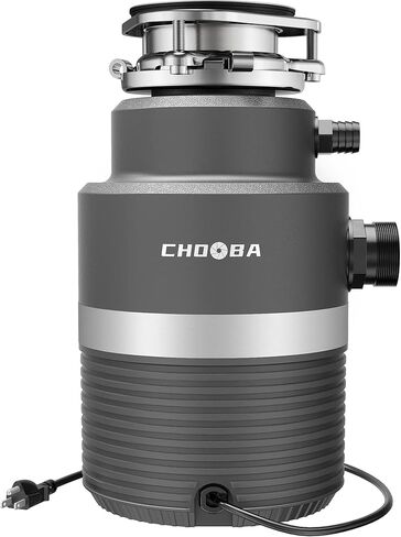 Garbage Disposal 3/4 HP, Food Waste Disposal Continuous Feed, Kitchen Garbage Disposal with Dishwasher Connection & Plug, Power Cord Included, Matte Black in Kuwait