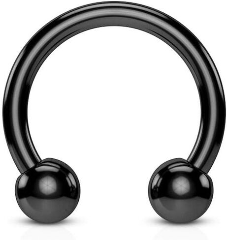 مجوهرات Covet Horseshoe/Circular Farbells Titanium IP أكثر من 316L من الفولاذ المقاوم للصدأ الجراحي in Saudi Arabia