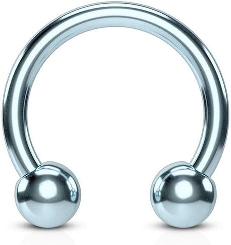 مجوهرات Covet Horseshoe/Circular Farbells Titanium IP أكثر من 316L من الفولاذ المقاوم للصدأ الجراحي in Kuwait