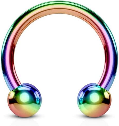 مجوهرات Covet Horseshoe/Circular Farbells Titanium IP أكثر من 316L من الفولاذ المقاوم للصدأ الجراحي in Kuwait