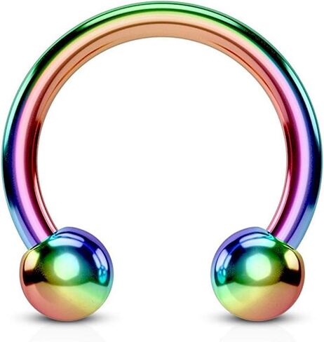 مجوهرات Covet Horseshoe/Circular Farbells Titanium IP أكثر من 316L من الفولاذ المقاوم للصدأ الجراحي in Kuwait