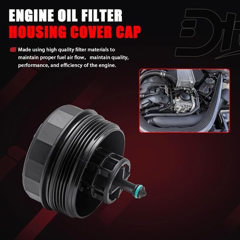 غطاء غطاء مبيت فلتر زيت المحرك متوافق مع سيارة BMW E60 E70 E90 E93 F10 F30 128i 135i 528i 528i 328i 335i 530i 740i X3 X5 X6 Z4 استبدال # 11427525334 11427566327 917-056 HU816x in Saudi Arabia